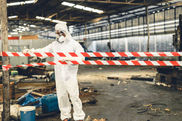 Professional Hoarding Cleanup technician working in Secaucus, NJ